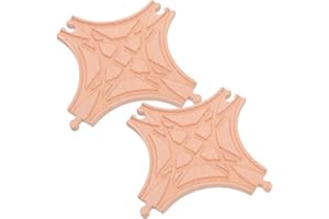 Alasum 2pcs Wooden Train Track Multi-Way Switch Connectors for Train Set Expansion Compatible with Wooden