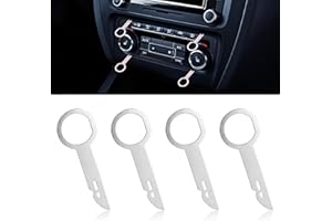 Kutyun 4Pcs Radio Removal Tool, Key DIN Release Keys Set, Stereo Extraction Tools Pins with Easy Grip Handles, Stainless CD DVD Host Key Disassembly Tool Fit for Audi, Mercedes Benz