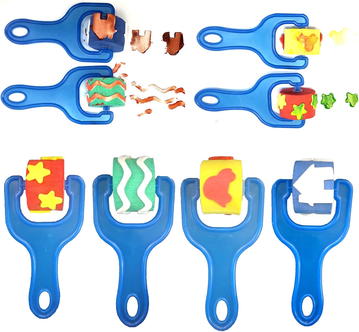 XIANGZI Finger Paint Sponges for Kids,Sponge Painting Brushes Set,Toddler Paint Set,Paint Set for Kids 6-12 Include Foam Brushes,Paint Roller Kit,Palette,Flower Pattern Brush,Brush Set.: Home Improvement