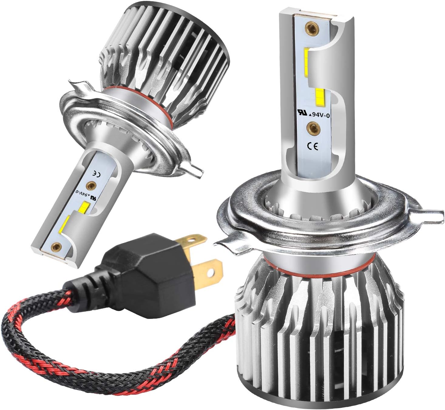 9003 H4 LED Headlight Bulbs SUAOKI All-in-One Conversion Kit, Super Clear 8000Lm 6000K Cool White with Heat Dissipation System, Waterproof IP68 for High/Low Beam (2 Pack)