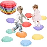 LoomLark Balance Stepping Stones for Kids 5pcs Non-Slip River Stones Obstacle Course Play Indoor and Outdoor Coordination Game Sensory Toys Toddler Ages 3 4 5 6 7 8+
