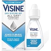 Visine Dry Eye Relief All Day Comfort Lubricant Eye Drops, 0.5 fl. oz | Up to 10 Hours of Comfort, Polyethylene Glycol