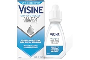 Visine Dry Eye Relief All Day Comfort Lubricant Eye Drops for Up to 10 Hours of Comfort, Dry Eye Drops with Polyethylene Glycol, 0.5 fl. oz