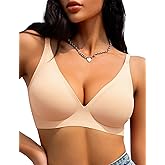Tarbo Jelly Push Up Wireless Bra for Women-Plunge Seamless No Underwire Support Bras,Adjustable Strap,Invisible Lift Bralette