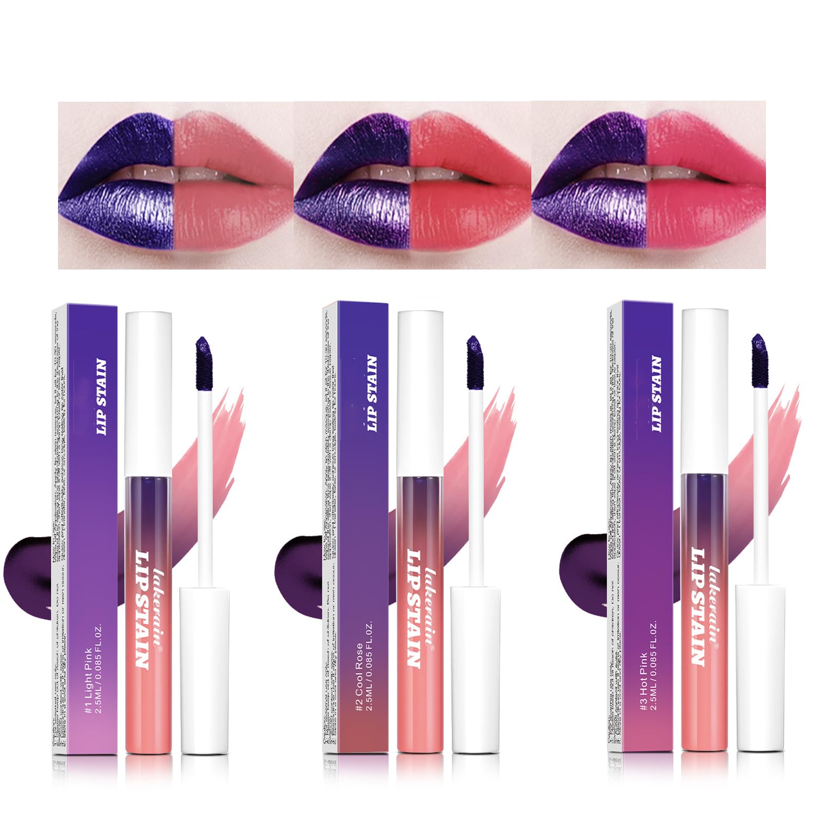 Peeling off Lip Stain, 3 Colors Lip Stain Peel off,Lip Tint Long Lasting, Waterproof Lip Gloss Matt Lip Liner,Highly Pigmented Lip Tattoo Peel Off -Transfer Proof,Long Wear Non-Sticky Lipstick Set