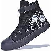 GXZUORUI Womens High Top Canvas Sneakers Black Casual Comfortable Walking Shoes for Everyday Wear