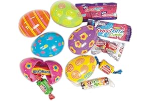 FUN EXPRESS Candy Filled Easter Eggs - Bulk 24 Pieces Pre-filled Plastic Eggs - Easter Hunt Party Supplies - 1 lb