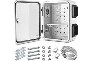 Namunanee Outdoor Electrical Box, Cold-Rolled Steel Plate, Aluminum Alloy Back Beam, One-Piece Ventilation Design, IP65 Waterproof, Wall/Pole Mounted. (17.7" x 13.8" x 7.9")