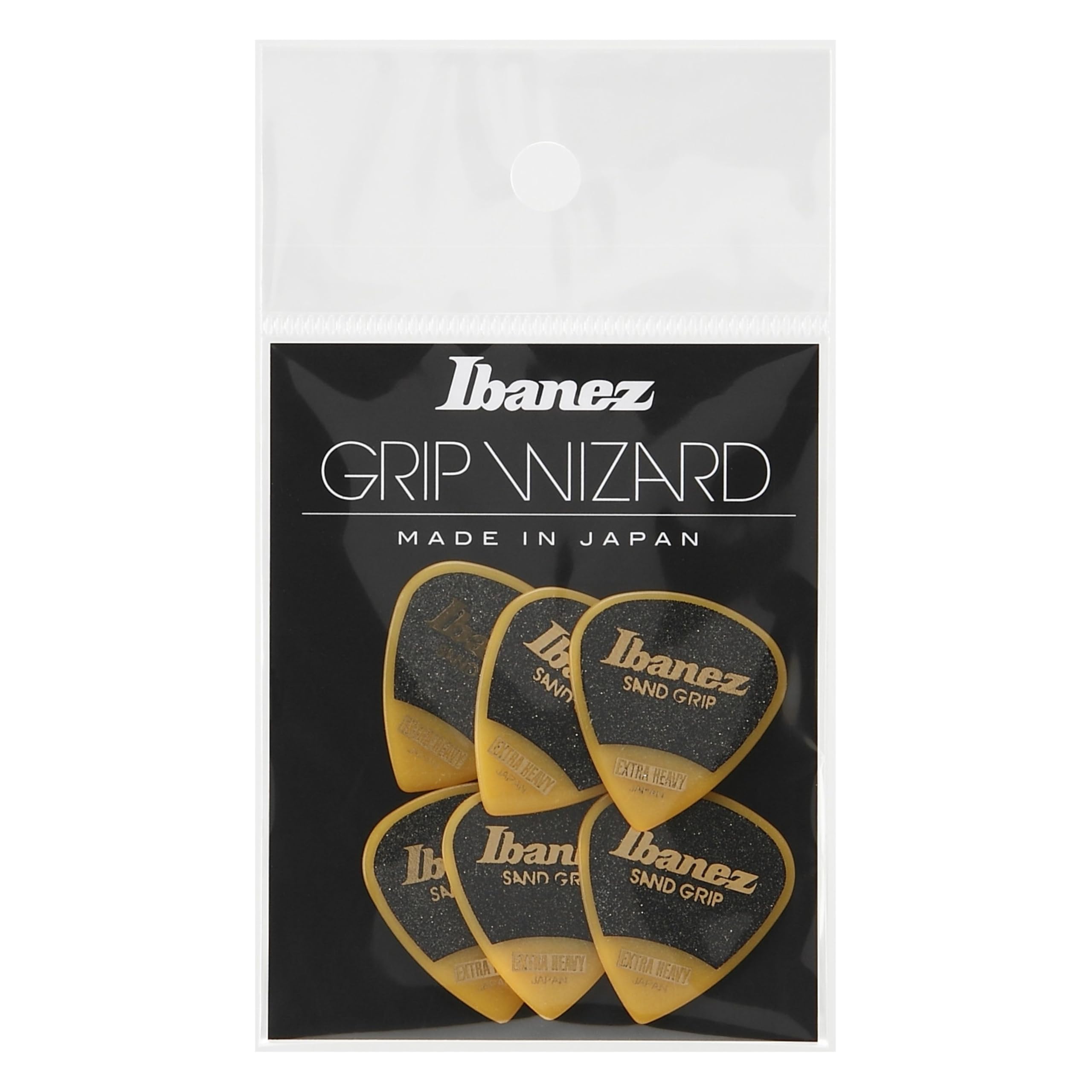 Ibanez PPA16XSG Wizard Series, Sand Grip Picks 6 Pack 1.2mm (PPA16XSGYE)