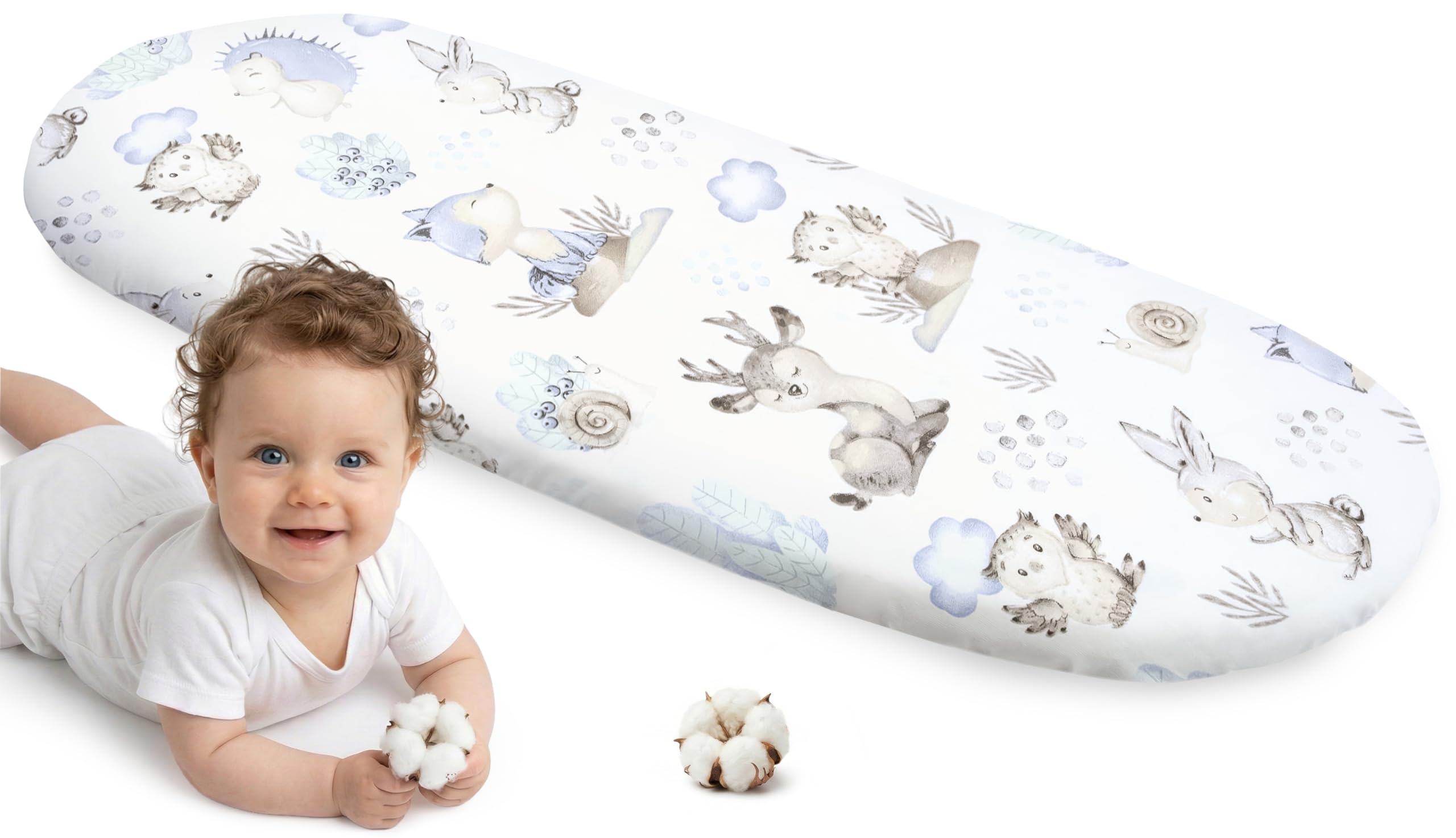 Medi Partners Fitted Sheet Pram 86 x 40 cm 100% Cotton Mattress Protector Baby — image 1