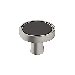 Amerock | Cabinet Knob | Matte Black/Satin Nickel