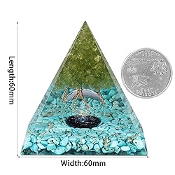 mookaitedecor Peridot Tree of Life Orgone Pyramid