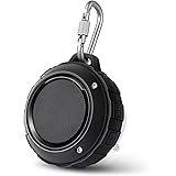 Outdoor Waterproof Bluetooth Speaker,Kunodi Wireless Portable Mini Shower Travel Speaker with Subwoofer, Enhanced Bass, Built in Mic for Sports, Pool, Beach, Hiking, Camping (Black)
