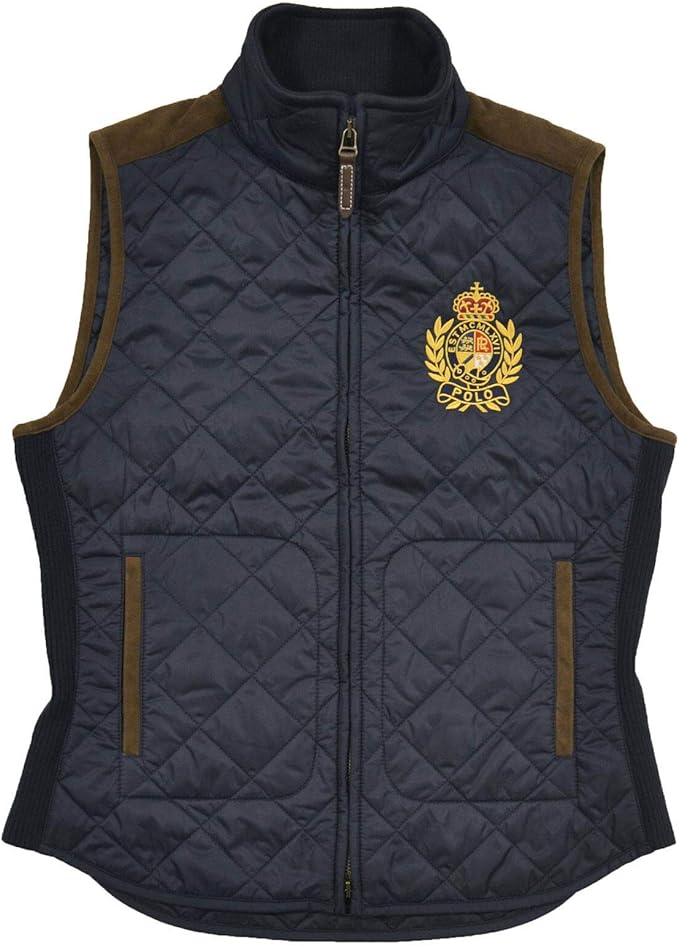 ralph lauren quilted suede vest