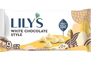 LILY'S White Chocolate Style No Sugar Added, Baking Chips Bag, 9 oz