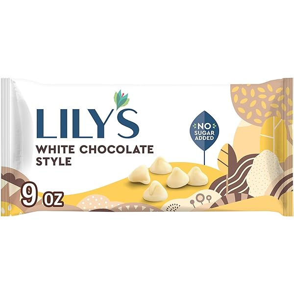 LILY’S WHITE CHOCOLATE STYLE NO SUGAR ADDED, BAKING CHIPS BAG, 9 OZ