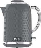 Breville Curve Electric Kettle 1.7 Litre 3KW Grey Chrome VKT227