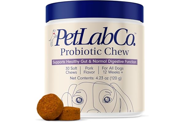 PetLab Co. Probiotics for Dogs, Support Gut Health, Diarrhea, Digestive Health & Seasonal Allergies - Pork Flavor - 30 Soft Chews - Packaging May Vary