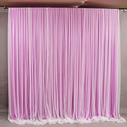 Lb Cortinas De Hilo Blanco Para Bodas Y Escenarios Con Telon De Fondo Para Decoracion De Fiestas Para Bodas Cumpleanos Fiestas Ceremonias Eventos 10 X 10 Pies Amazon Es Hogar