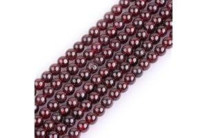 GEM-INSIDE CREATE YOUR OWN FASHION GEM-Inside Natural 4mm Garnet Gemstone Smooth Round Stone Loose Beads Crystal Energy Stone Power for Jewelry Making 15"