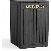 PatioZen Package Delivery Box, Waterproof Outdoor Container Lockable, Black | 55 Gallon with Lockable Secure,Outdoor Package Drop Container Waterproof for Porch Patio and Curbside