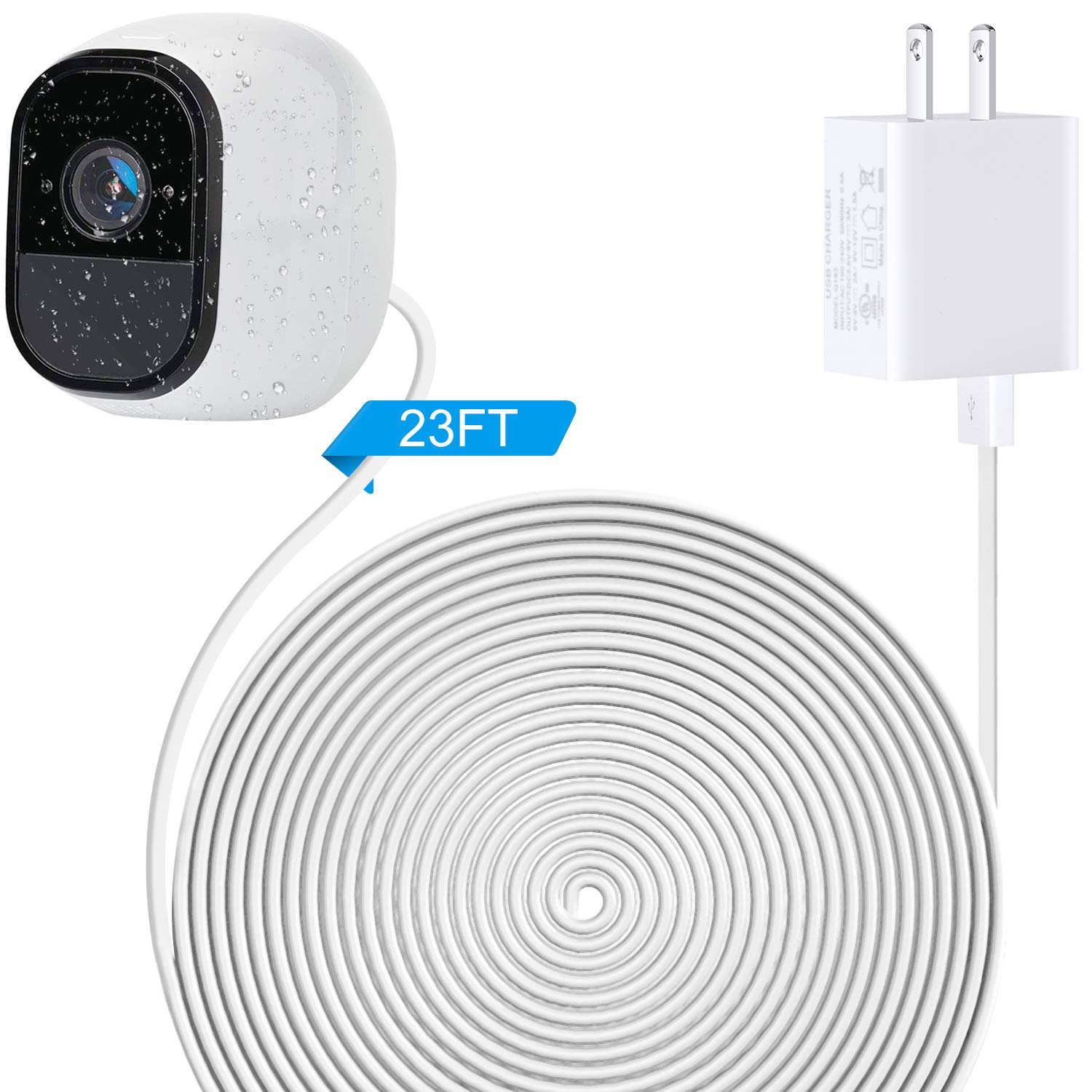 Power Adapter for Arlo Pro and Arlo Pro 2, with 23Ft/7m