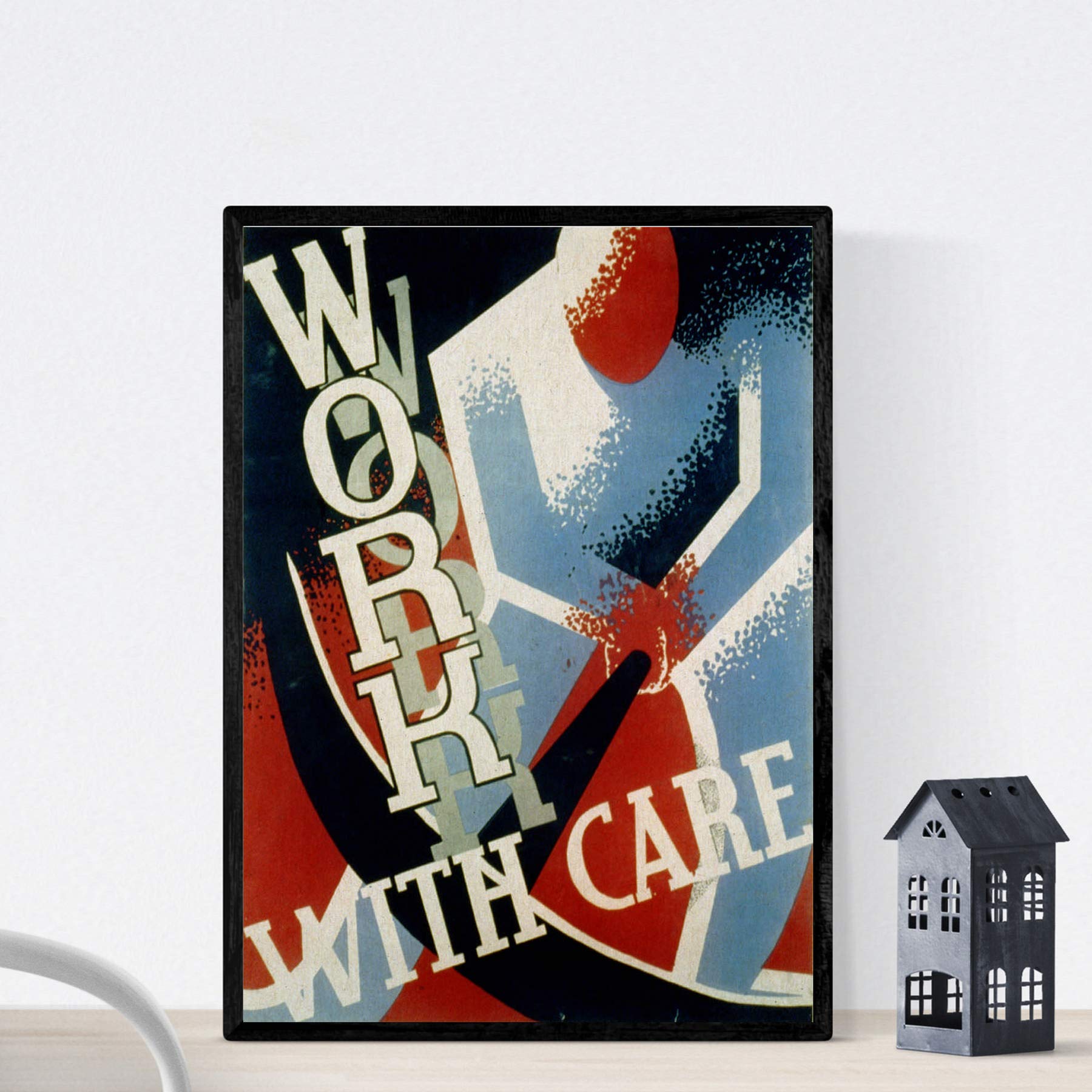 Nacnic Vintage Poster Vintage poster Work carefully work with care. A3 size — image 1