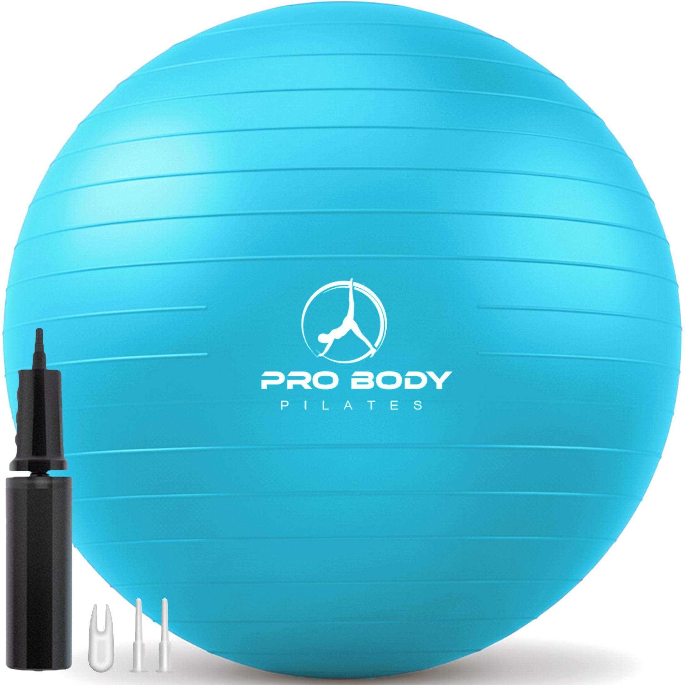 Photo 1 of ProBody Pilates Exercise Ball - Multiple Sizes Gym Grade Balance Ball for Fitness, Workout, Pregnancy & Physical Therapy, Stability Yoga Ball Chair (Teal, 65cm)