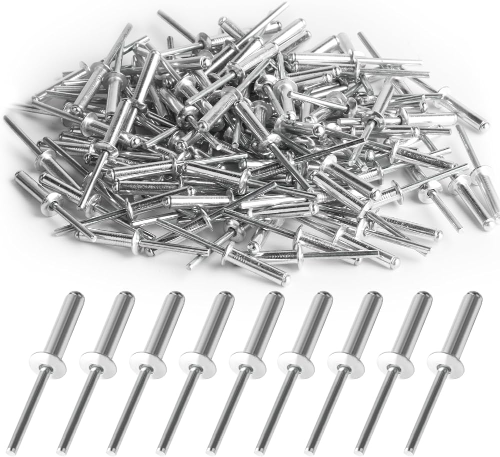 HexinYigjly 120 Pcs Aluminum Blind Rivets 4.8mm x 20mm Silver Kit