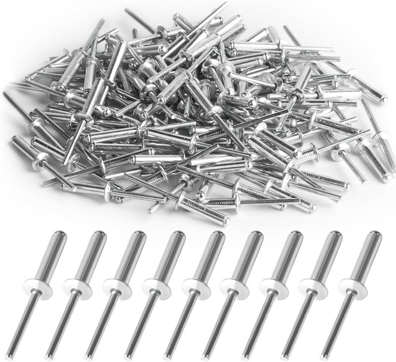 HexinYigjly 120 Pcs Aluminum Blind Rivets 4.8mm x 20mm Silver Kit