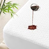 Twin Mattress Protector Waterproof Mattress Pad Washable Bamboo Rayon Mattress Cover Natural Cooling Bed Protector Elastic Fitted Deep Pocket