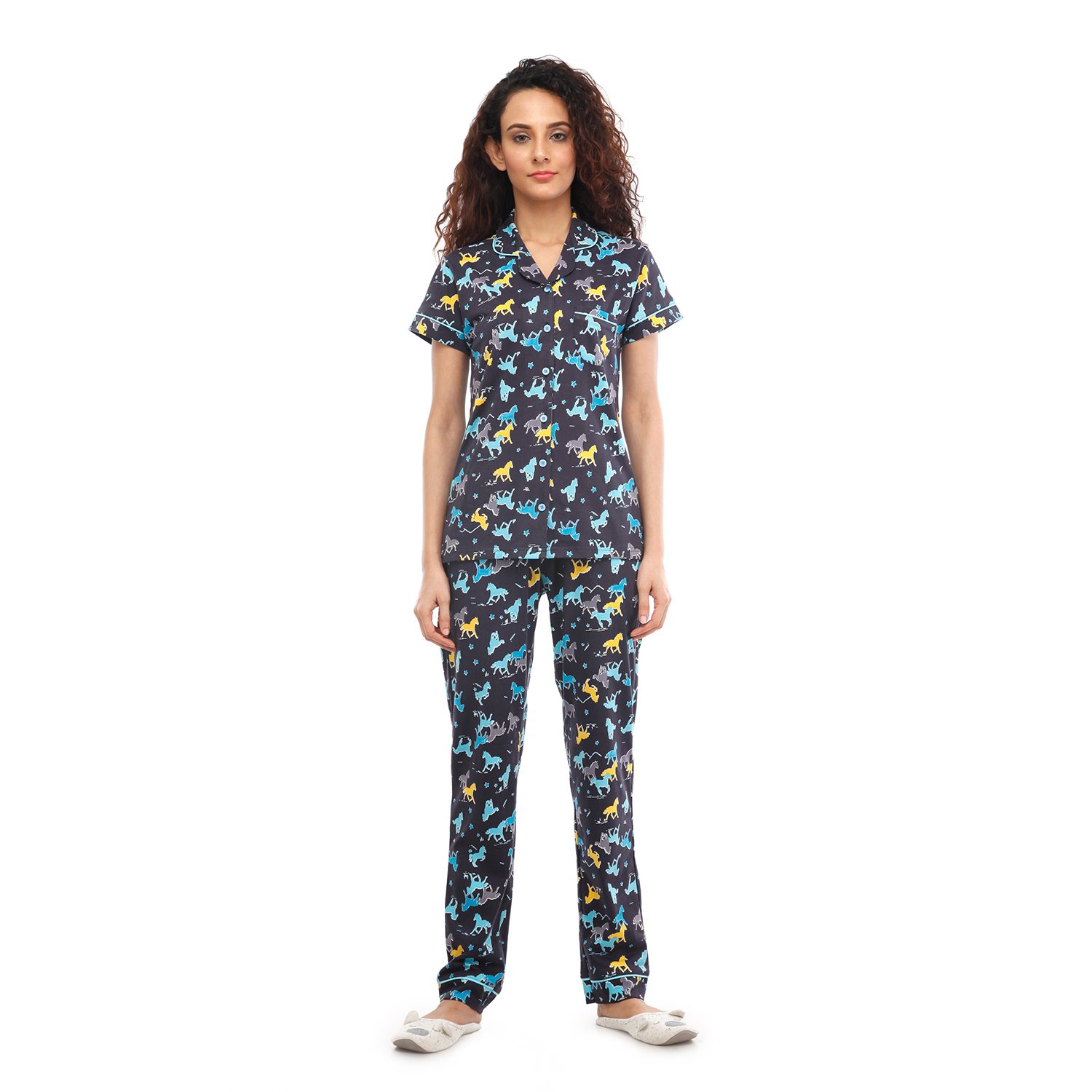 nite flite fancy horse cotton pajama set