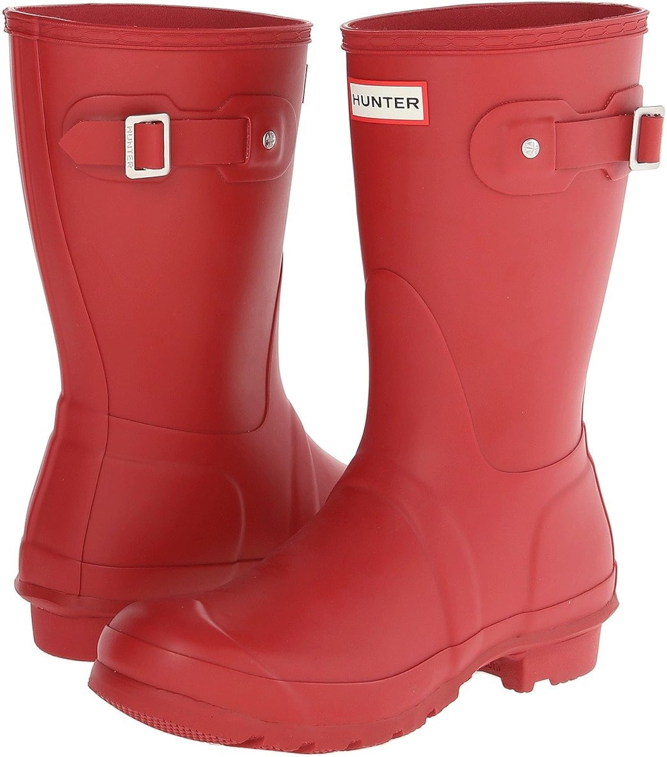 hunter matte red rain boots