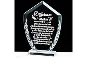 MOVDYKA Difference Maker Gifts - Laser Engraved Crystal Definition Plaque, Inspirational Gift Office Desk Decor for Teacher Nurse Mentor Boss, Appreciation Keepsake for Retirement Promotion Staff Recognition