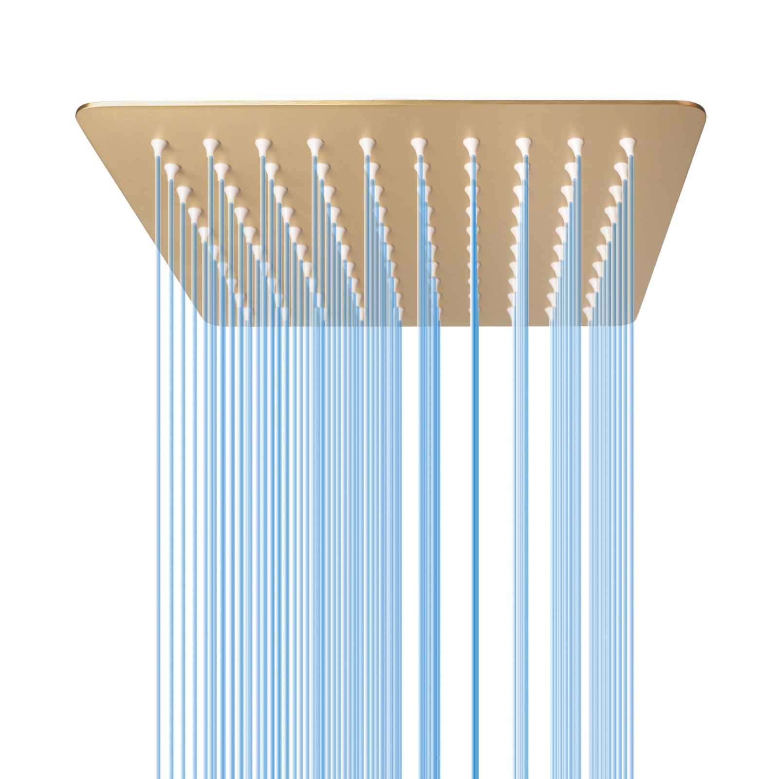 Photo 1 of 8 Inch Rain Shower Head, BSTIIU High Flow Stainless Steel Square Rainfall ShowerHead, High Pressure Overhead Shower Heads, Wall & Ceiling Mount Ultra Thin Stainless Steel Shower Head, Brushed Gold