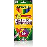 Crayola Erasable Colored Pencils (24ct), Kids Coloring Pencils for Coloring Books, Assorted Colors, Arts & Crafts Supplies, G