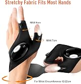 BIIB LED Gloves with Lights for Fishing, Unisex Half-Finger Glow Gloves view 8