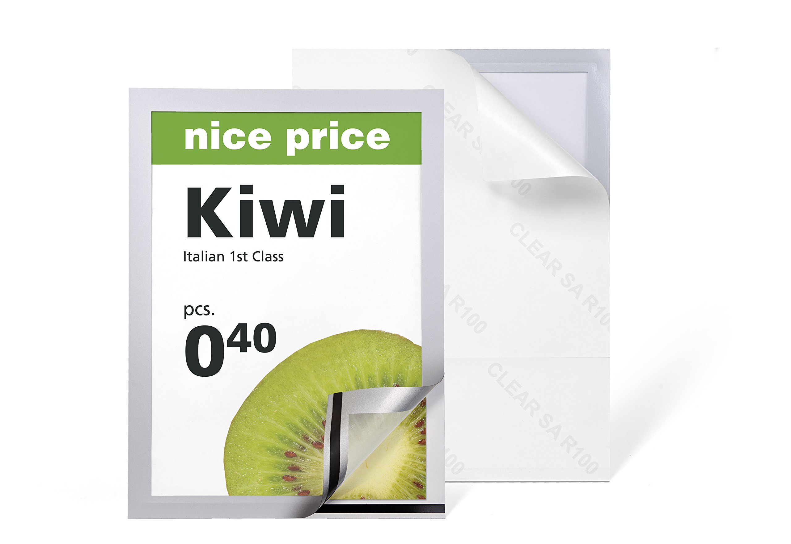 Pelltech P185502 A3 Self Adhesive Display Frame with Magnetic Closure - Silver (Pack of 2)