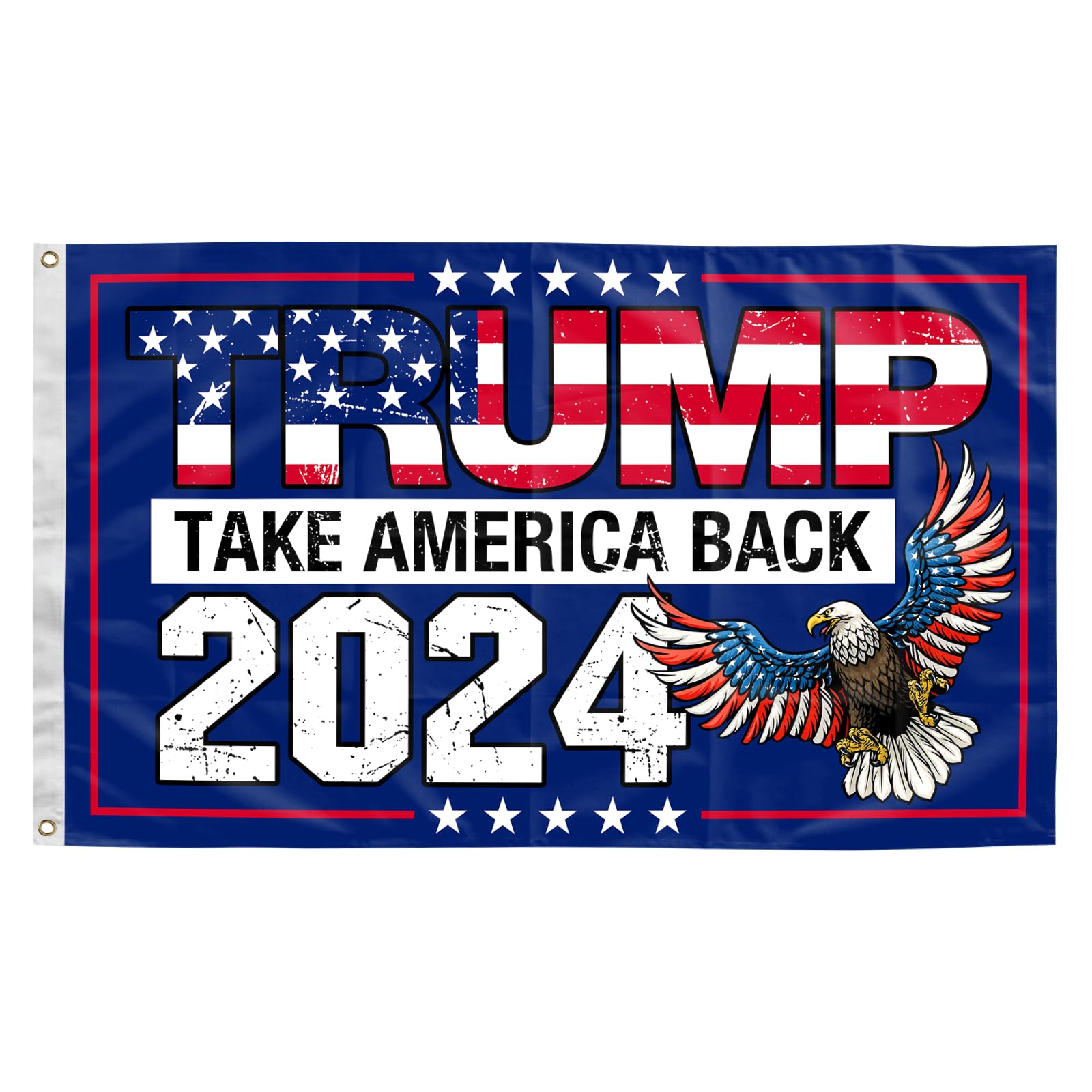 Bandiera 3x5 Piedi Trump 2024 USA Con Aquila Calva E Sfondo Nero, Bandiera Tattica
