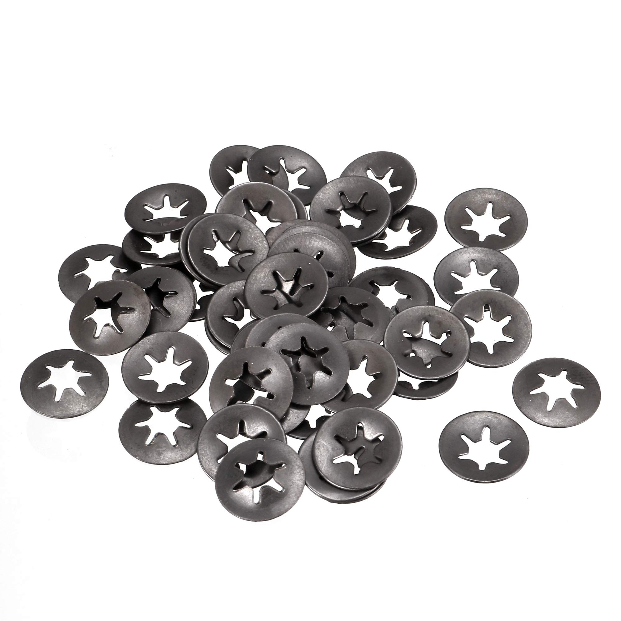 sourcingmap Internal Tooth Washers M4 x 11.5mm 65Mn Black Oxide Finish Push On Washer ing Clips Fastener 100pcs