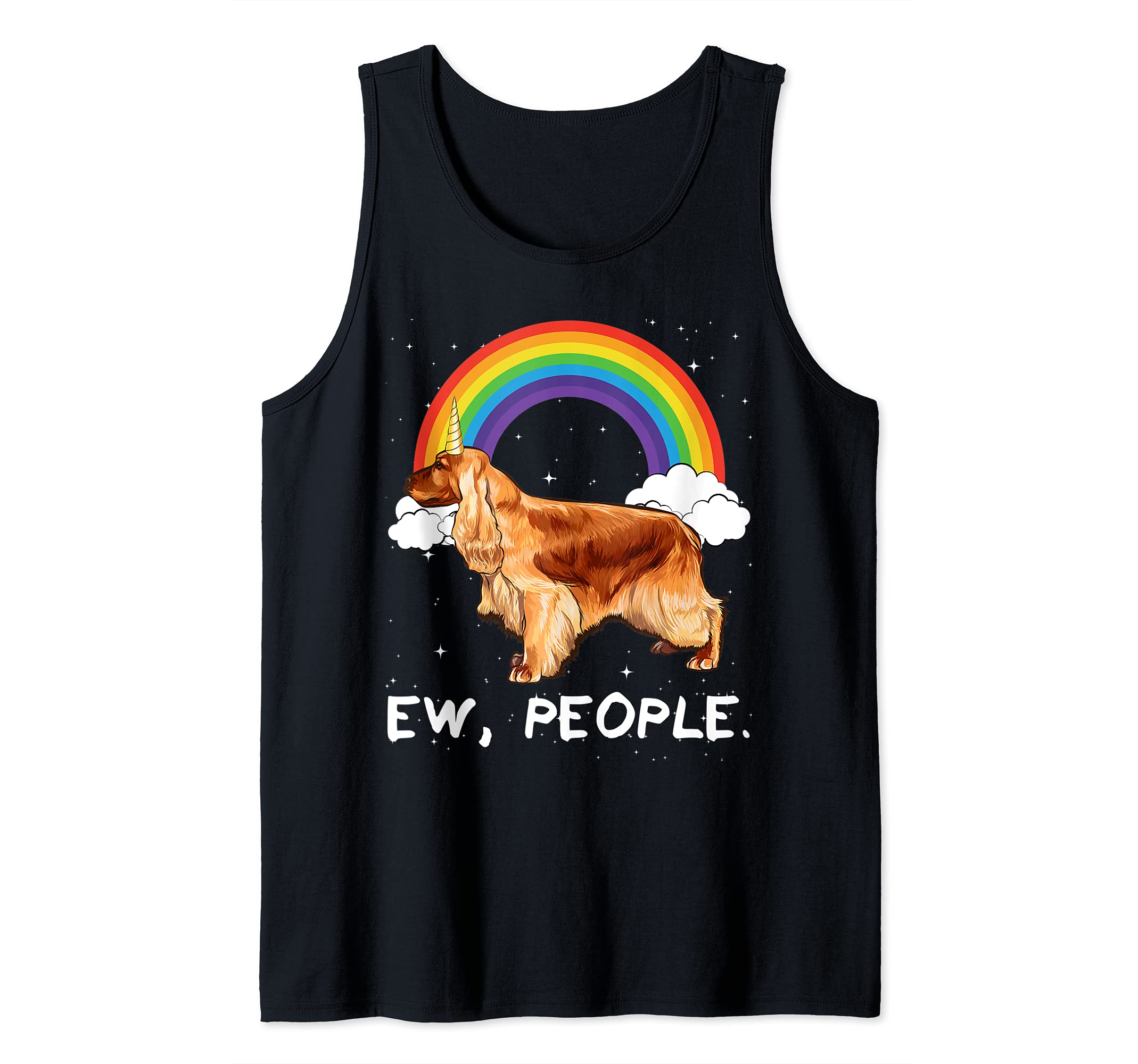 Rainbow English Cocker Spaniel Ew People Unicorn Dog Tank Top
