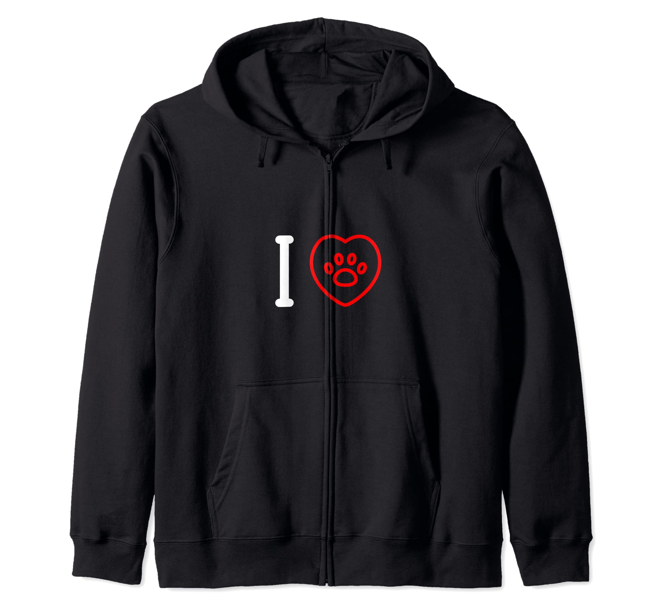 I Love Dogs: I Am Thankful for My Dog Heart, Dog Paw Zip Hoodie