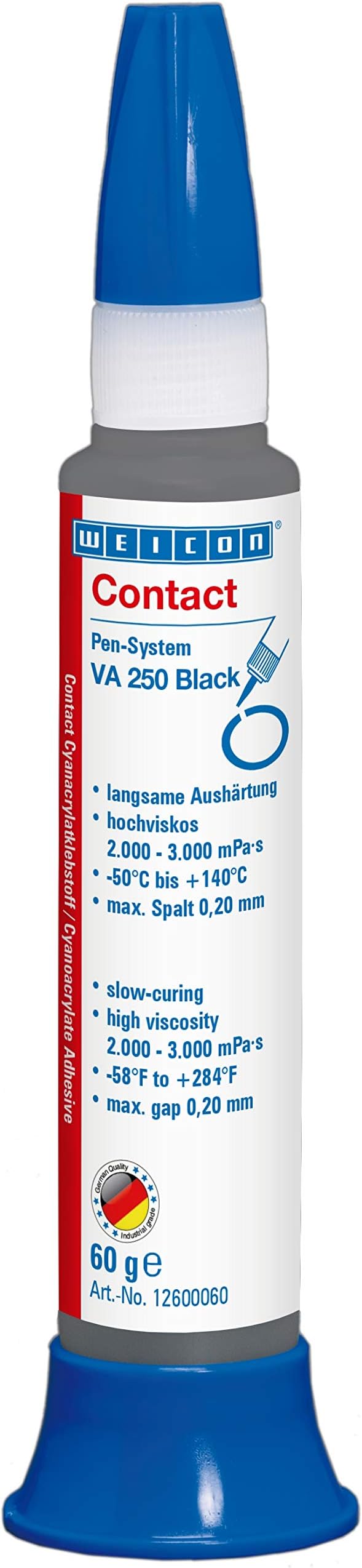 WEICON 12600060 Black Contact VA 250 Cyanoacrylate Adhesive 60g high