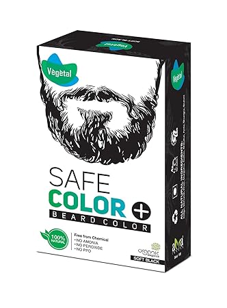 Vegetal Organic Beard Hair Dye For Men -Black 25g.