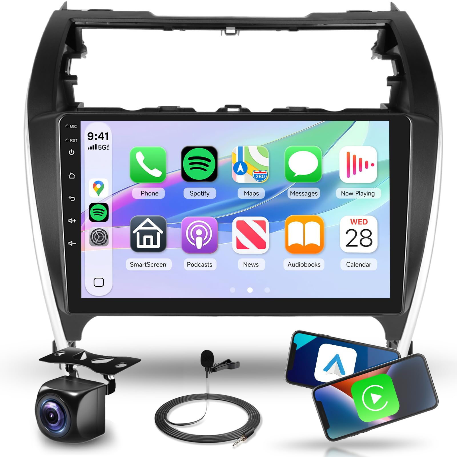 Photo 1 of **MISSING ACCESSORIES**2G+64G Android Car Stereo for Toyota Camry 2012 2013 2014, Wireless CarPlay Auto, 5G WiFi+GPS, 10.1 inch 2.5D Touch Screen Radio for Toyota Camry, Bluetooth Radio FM RDS EQ SWC AHD Backup Camera
