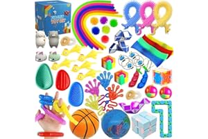 60 Pack Sensory Fidget Toys Pack, Stress and Anxiety Relief Tools Bundle Figetget Toys Set for Kids Adults, School Classroom 