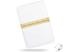 Craftido-19 Options-100% Cotton Fabric by The Yard in Solid Color 44”Wide by 3yd (9 ft) -Medium Weight 5.2 oz-Soft Cotton for Quilting, Sewing, Crafts, Binding, Backing and Lining - White
