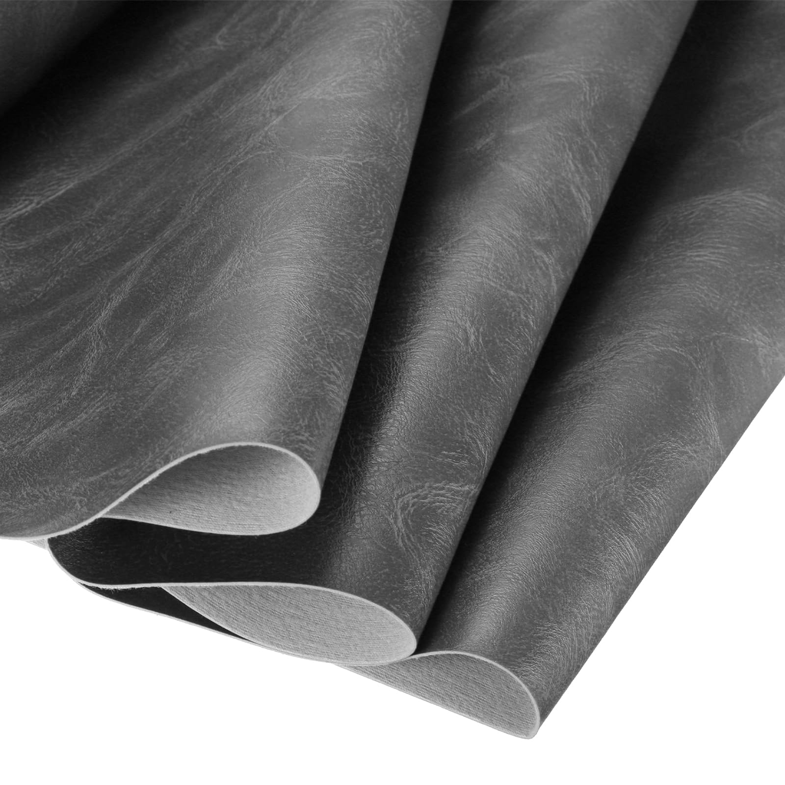 DMiotech 1 Pack 54 Inch x 72 Inch Faux Leather Strip Furniture Cover Wooden Pattern Gray PU Leather Roll for Handmade DIY Craft Projects