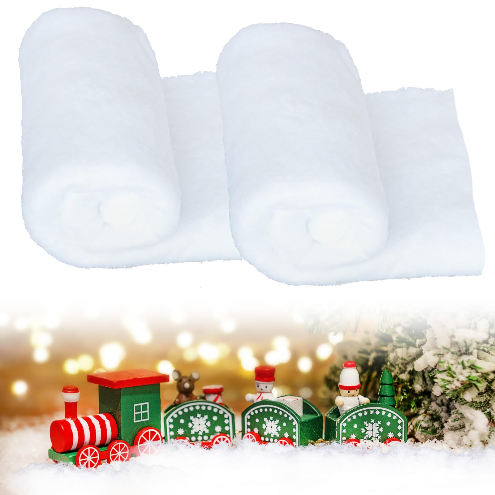 Photo 1 of 2 Pack Christmas Snow Blanket, Christmas Fake Snow Blanket for Christmas Decorations, Under The Christmas Tree-Thick White Soft and Fake Snow Cover for Holiday Decor and Winter Displays (8x3 ft)