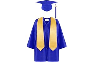 Aneco Preschool Kindergarten Graduation Gown Cap Set with 2024 Tassel and Graduation Sash for Child Size